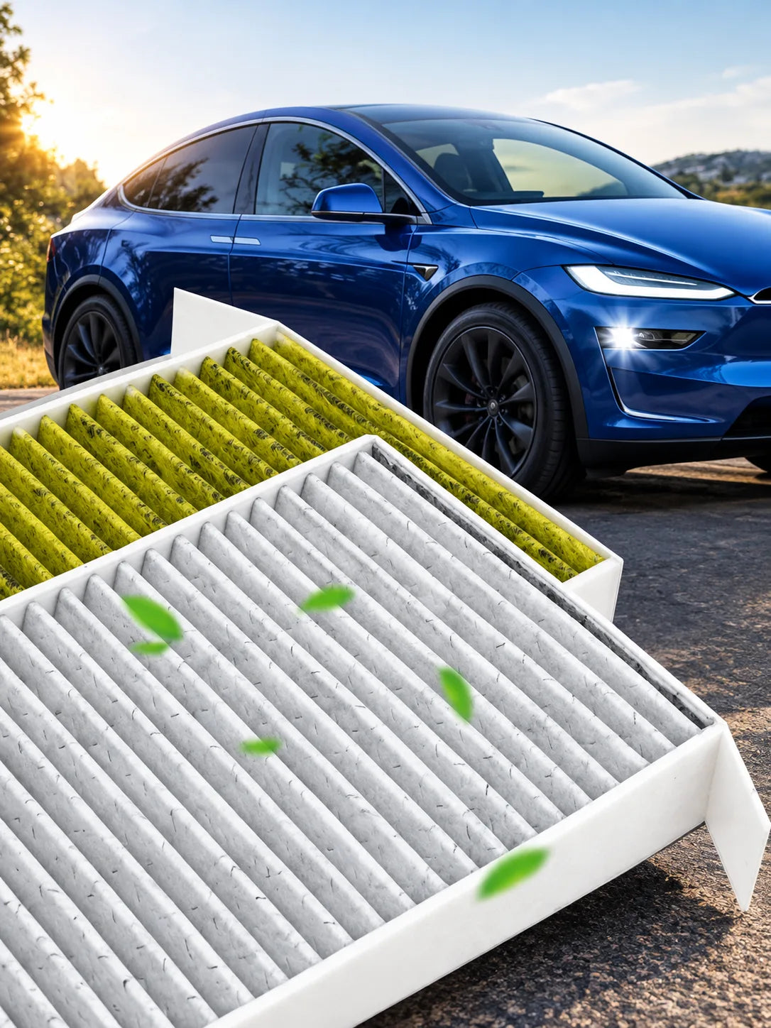 2 Pcs Air Filter Compatible With Tesla Model 3/Y  Air Conditioner Cabin Filter with Activated Carbon Replacement