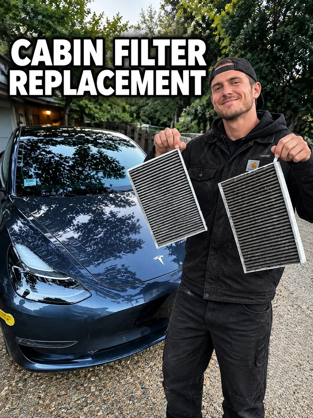 2 Pcs Air Filter Compatible With Tesla Model 3/Y  Air Conditioner Cabin Filter with Activated Carbon Replacement