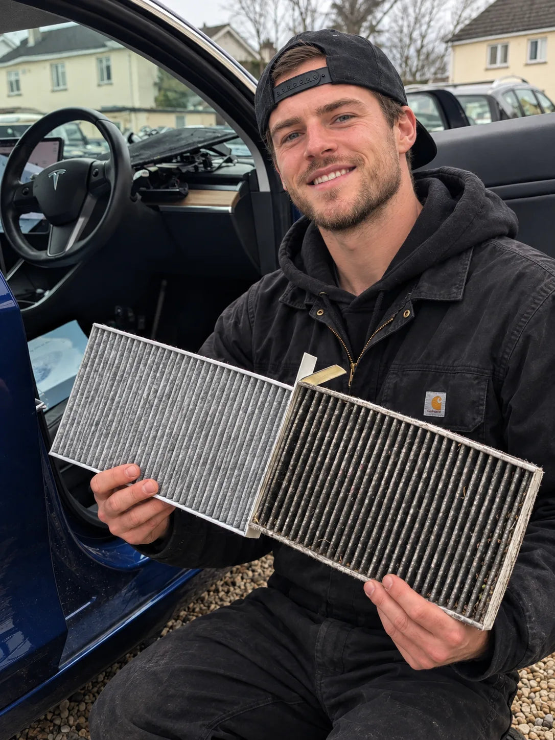 2 Pcs Air Filter Compatible With Tesla Model 3/Y  Air Conditioner Cabin Filter with Activated Carbon Replacement